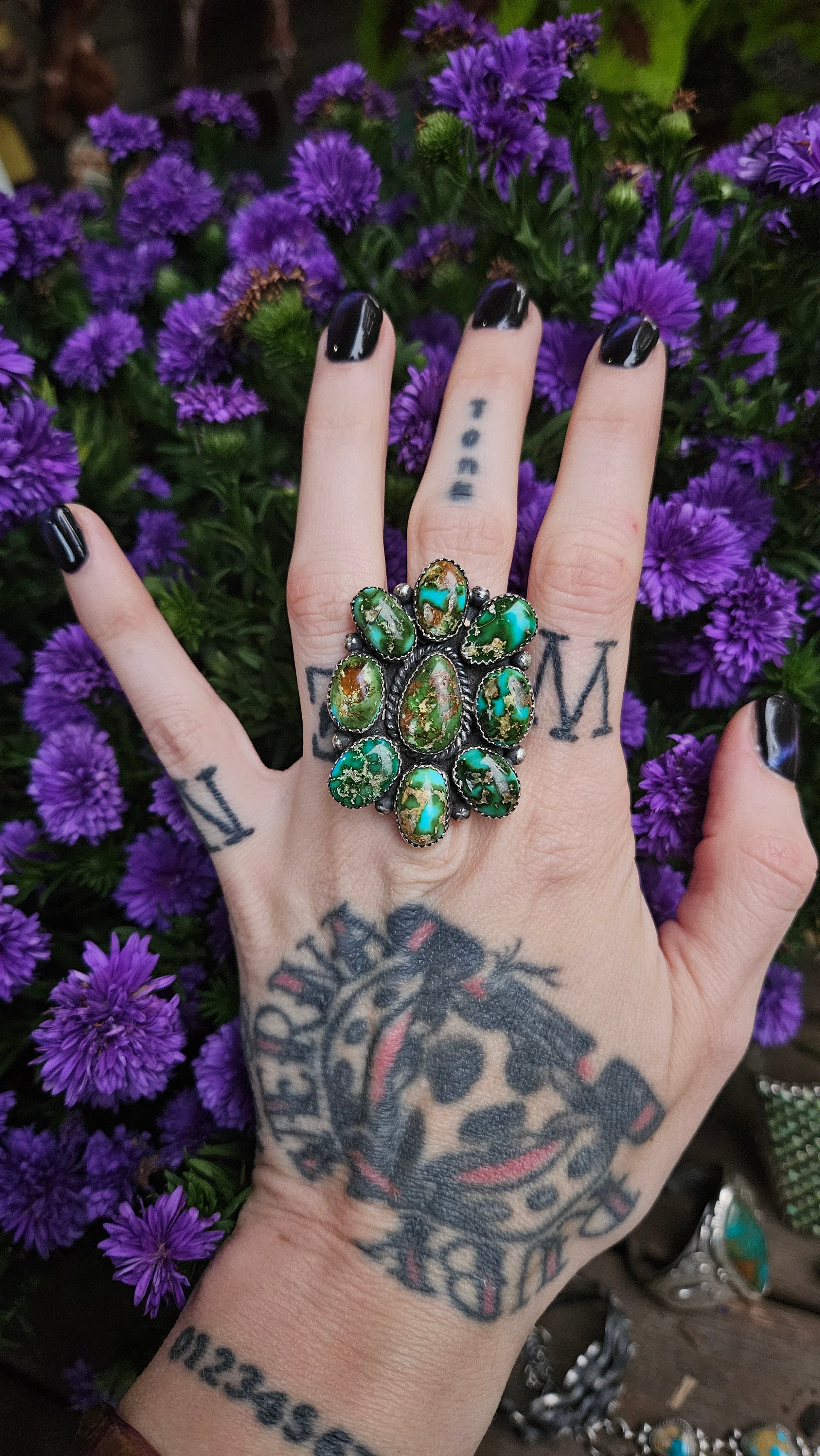 Deep Green Sonoran Statement Cluster Ring SALE