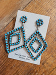 Turquoise Diamond Statement Earrings SALE