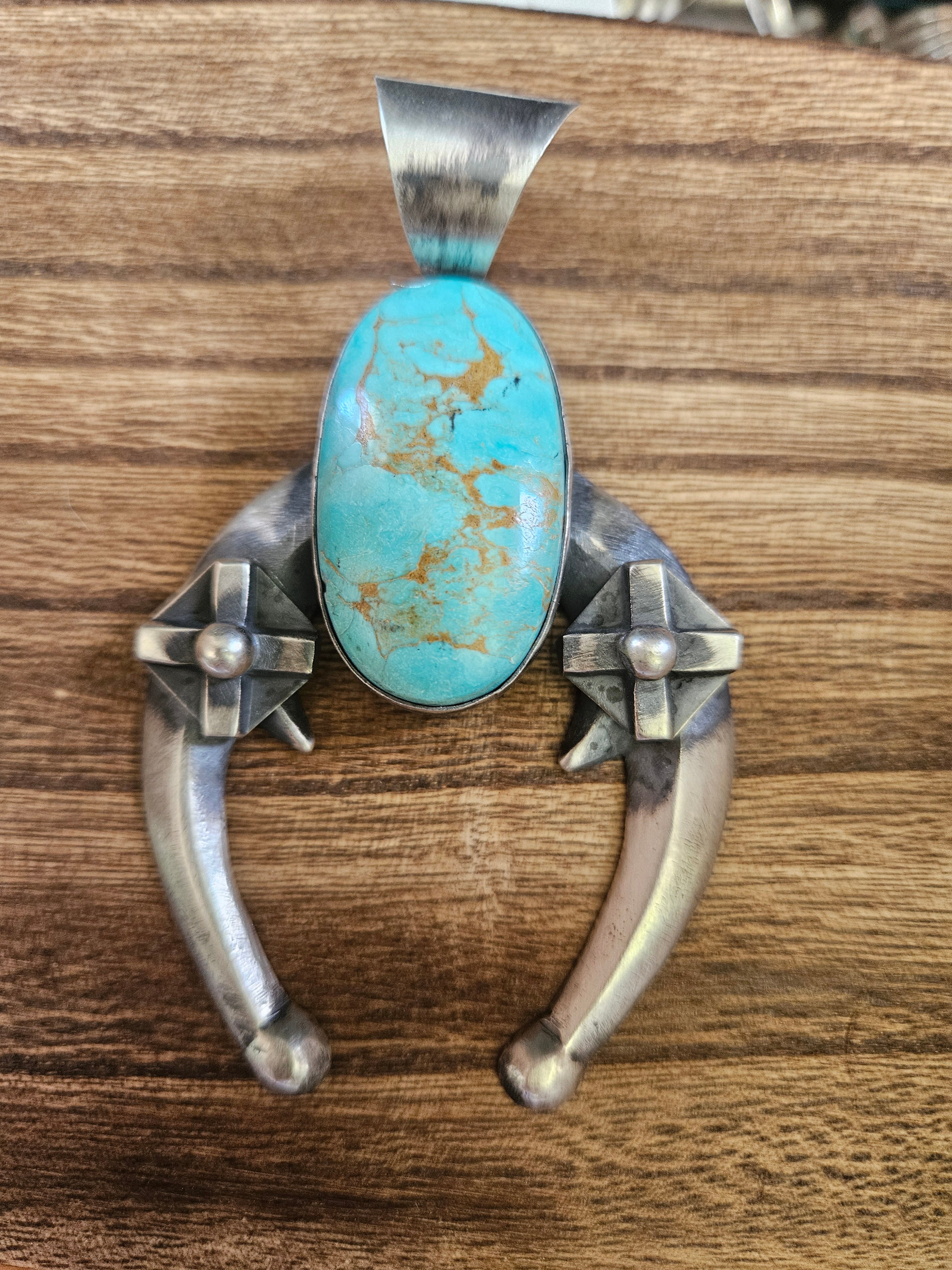 Number 8 Turquoise Naja Pendant by Chimney Butte