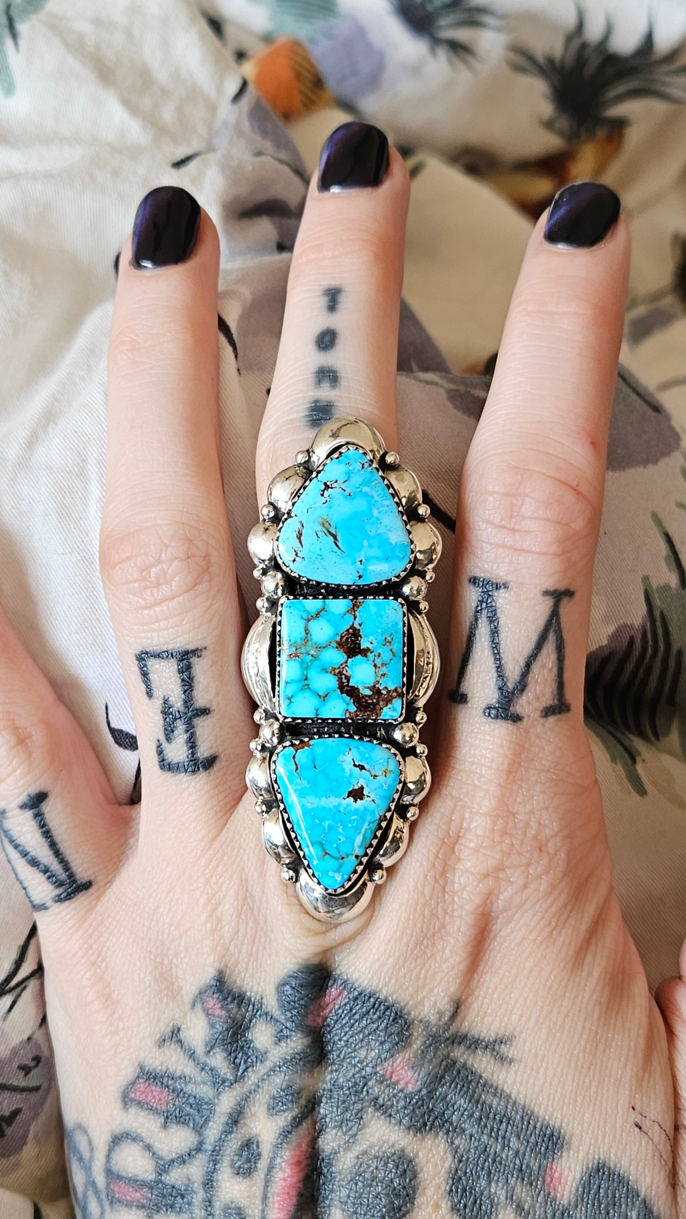 Thick Gorgeous Blue Kingman Statement Ring