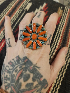 Coral Cluster Statement Ring