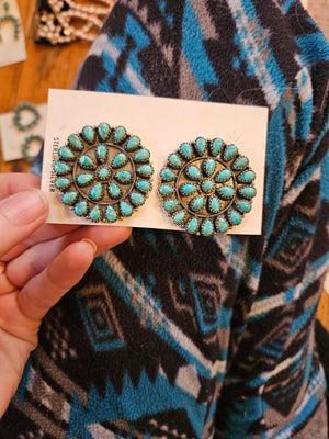 Big Turquoise Cluster Earrings SALE