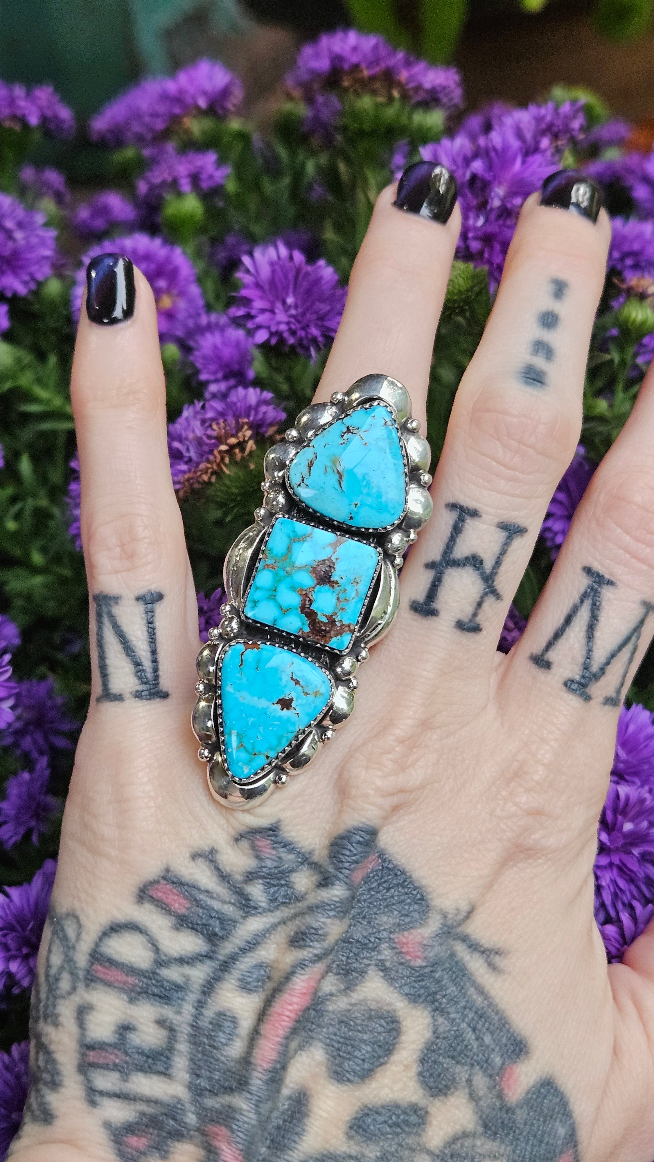 Thick Gorgeous Blue Kingman Statement Ring