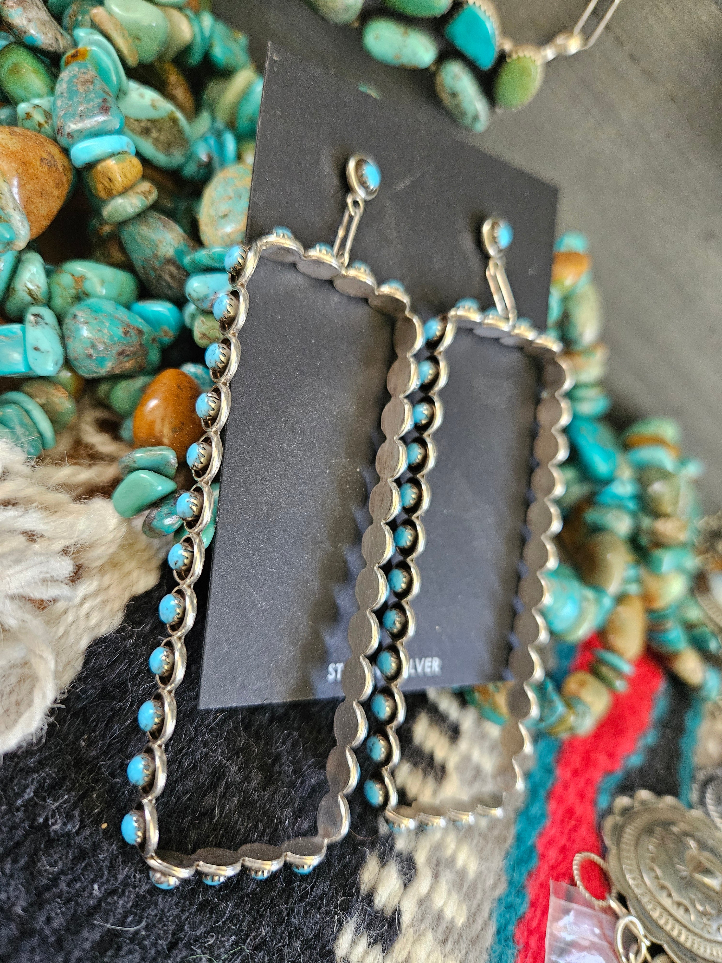 Rectangle Snakeeye Statement Earrings