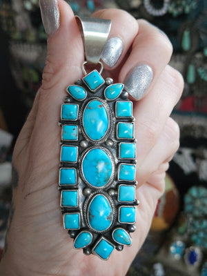 Huge Turquoise Cluster Pendant