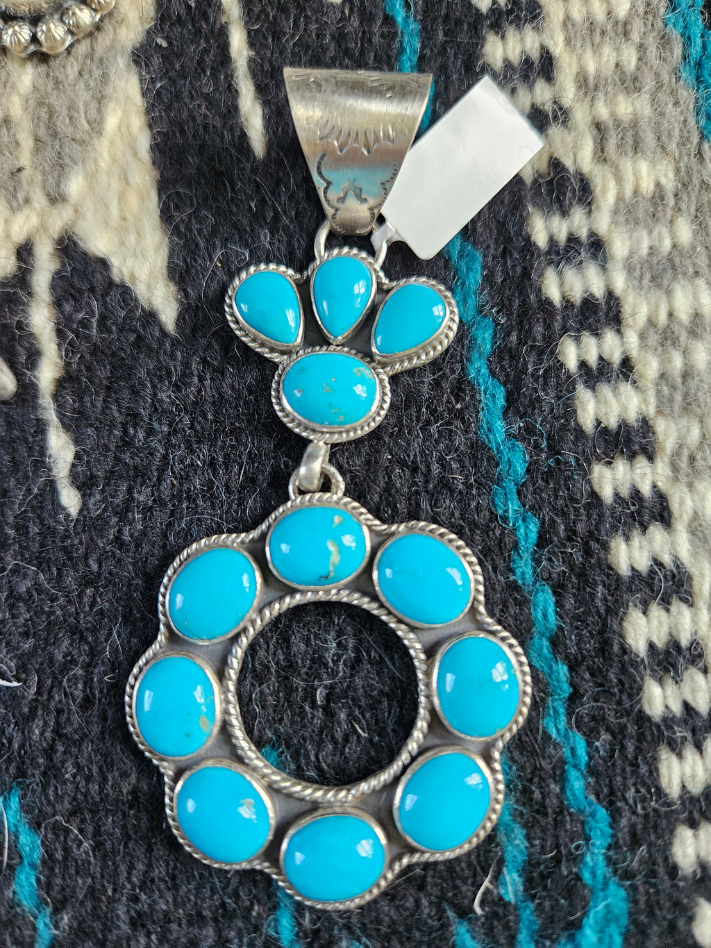 Turquoise Circle Cluster Statement Pendant SALE