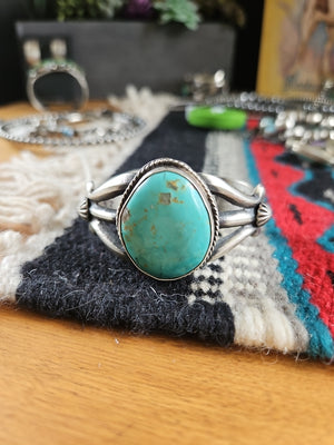 Sandcast Turquoise Chimney Butte Statement Cuff SALE