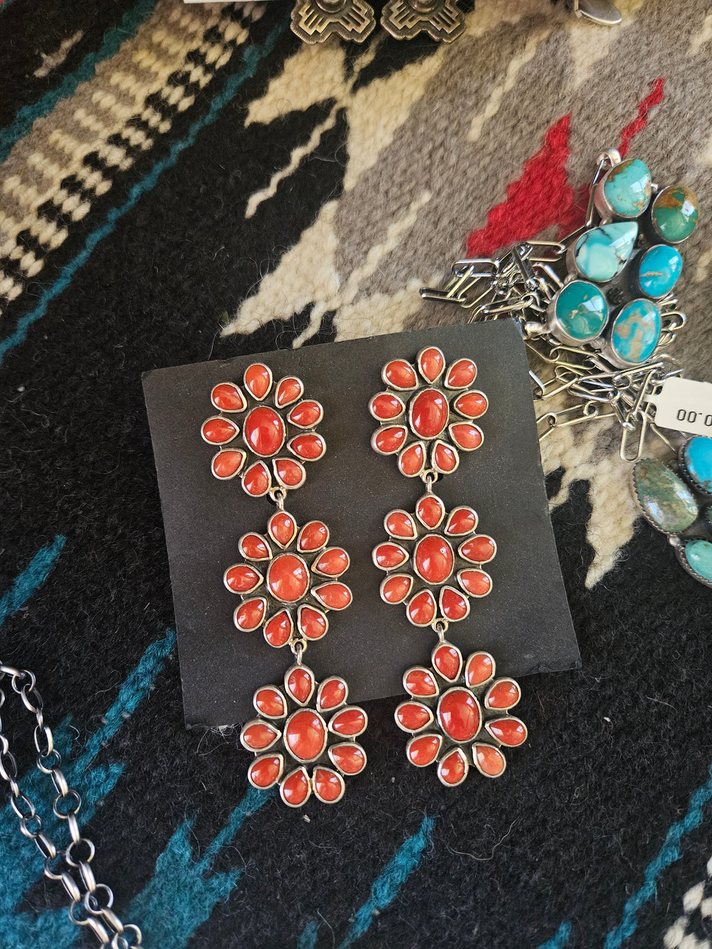 Coral Cluster Chandelier Statement Earrings by Federico