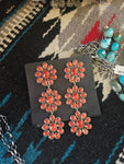 Coral Cluster Chandelier Statement Earrings by Federico