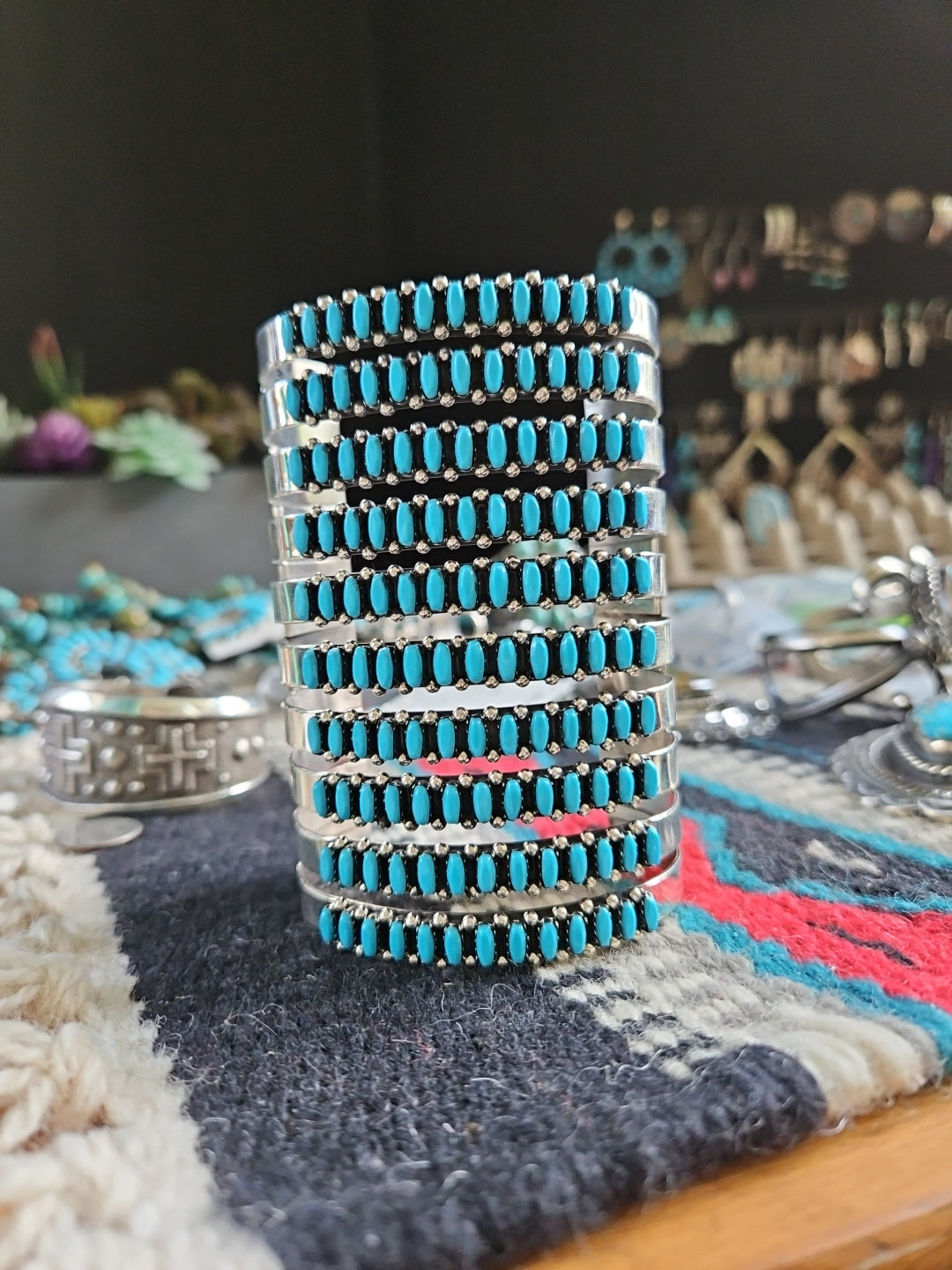 Huge 10 Row Turquoise Statement Cuff SALE