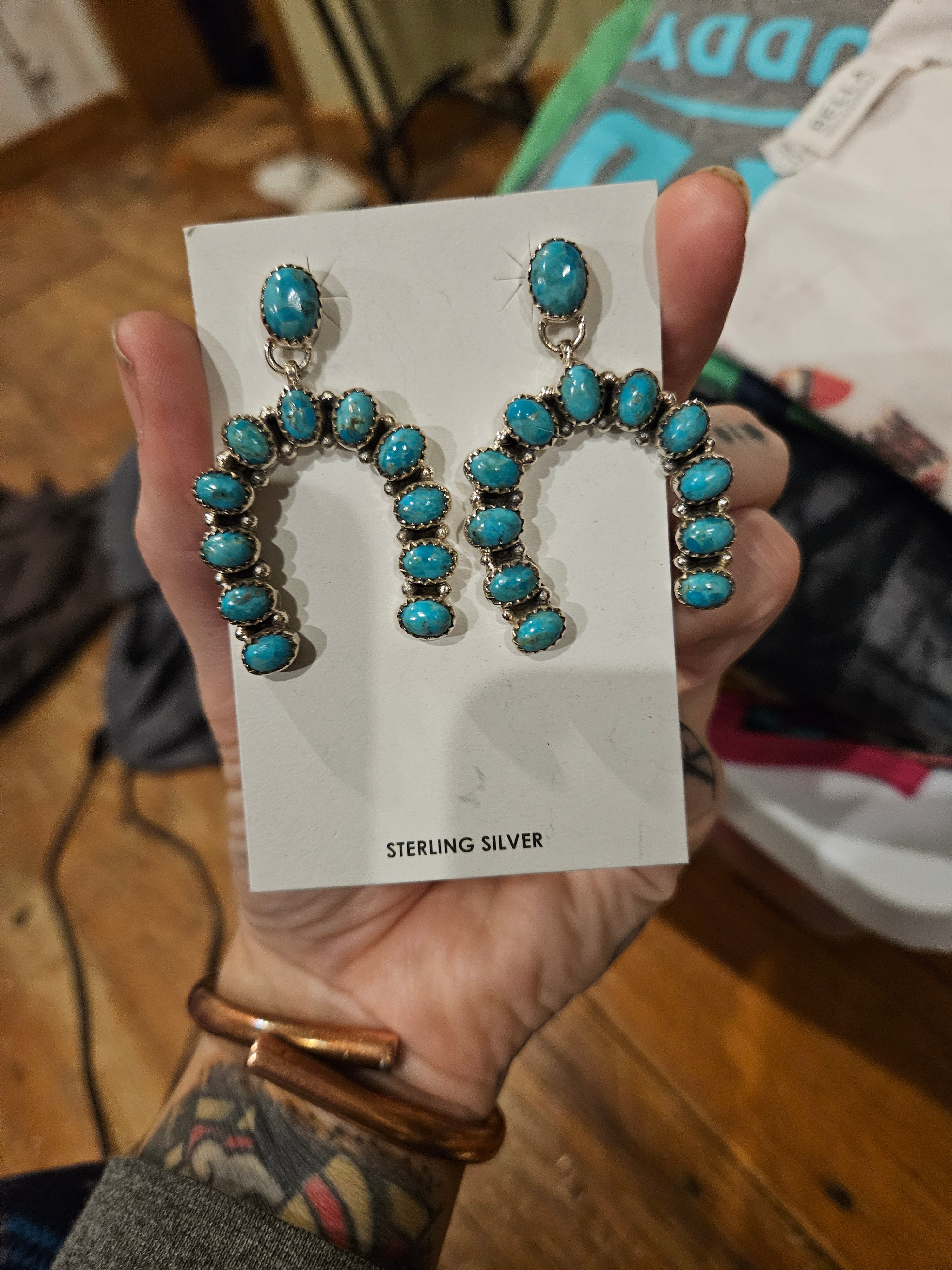 Turquoise Horseshoe Naja Earrings SALE