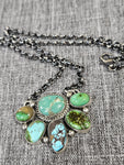 Sonoran Gold Turquoise Cluster Necklace