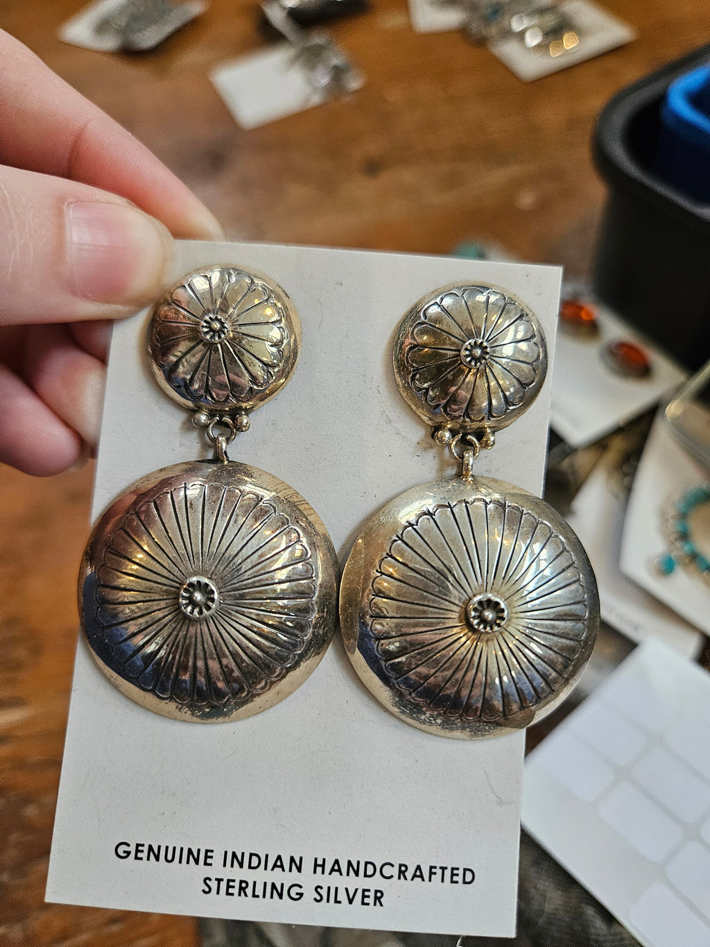 Vintage Style Dome Button Earrings