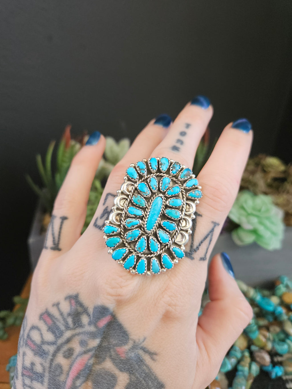 Turquoise Fan Cluster Ring SALE