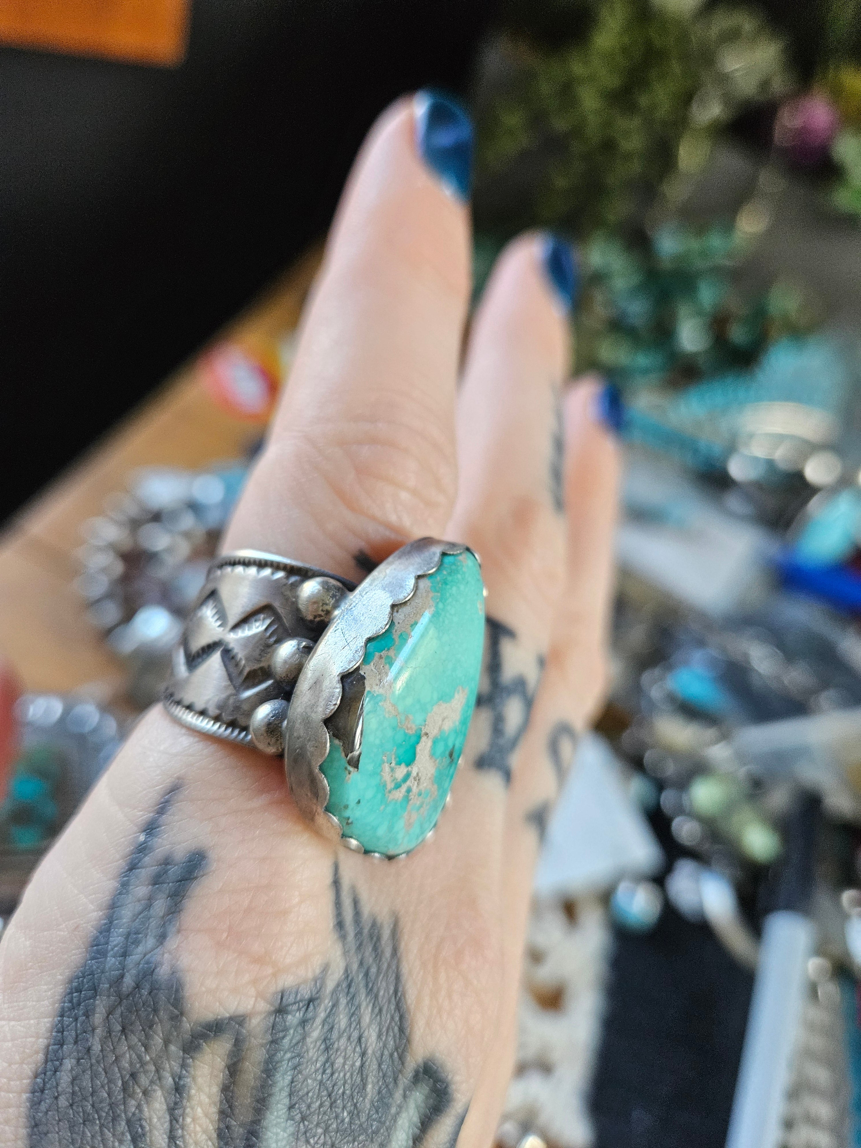 Heavy Royston Turquoise Men's Ring Size 10