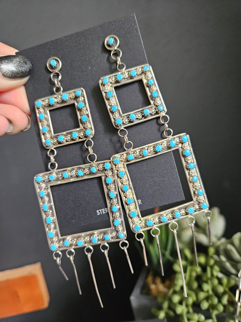 Turquoise Snakeeye Statement Earrings