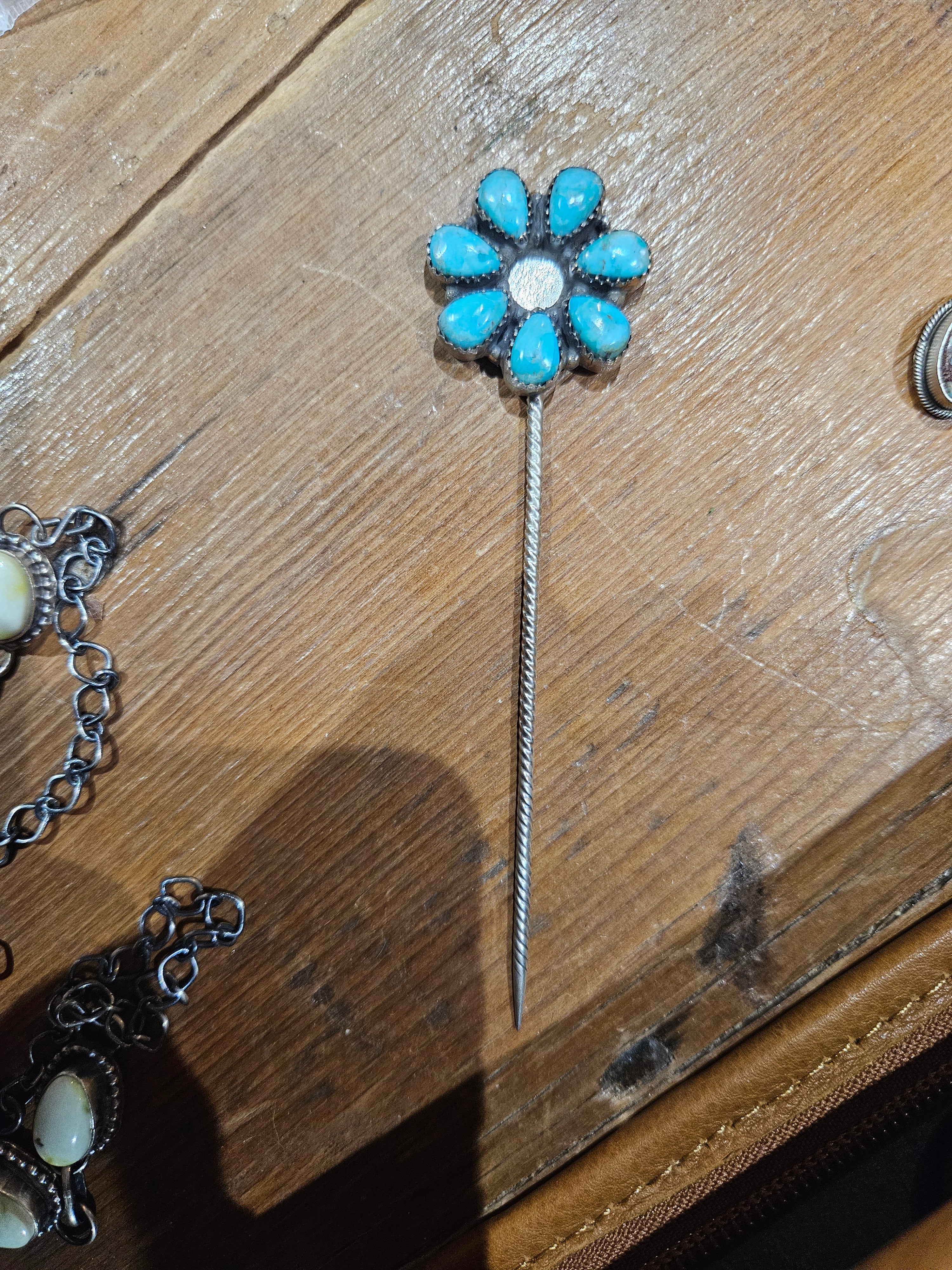 Turquoise Circle Hat/Hair Pin