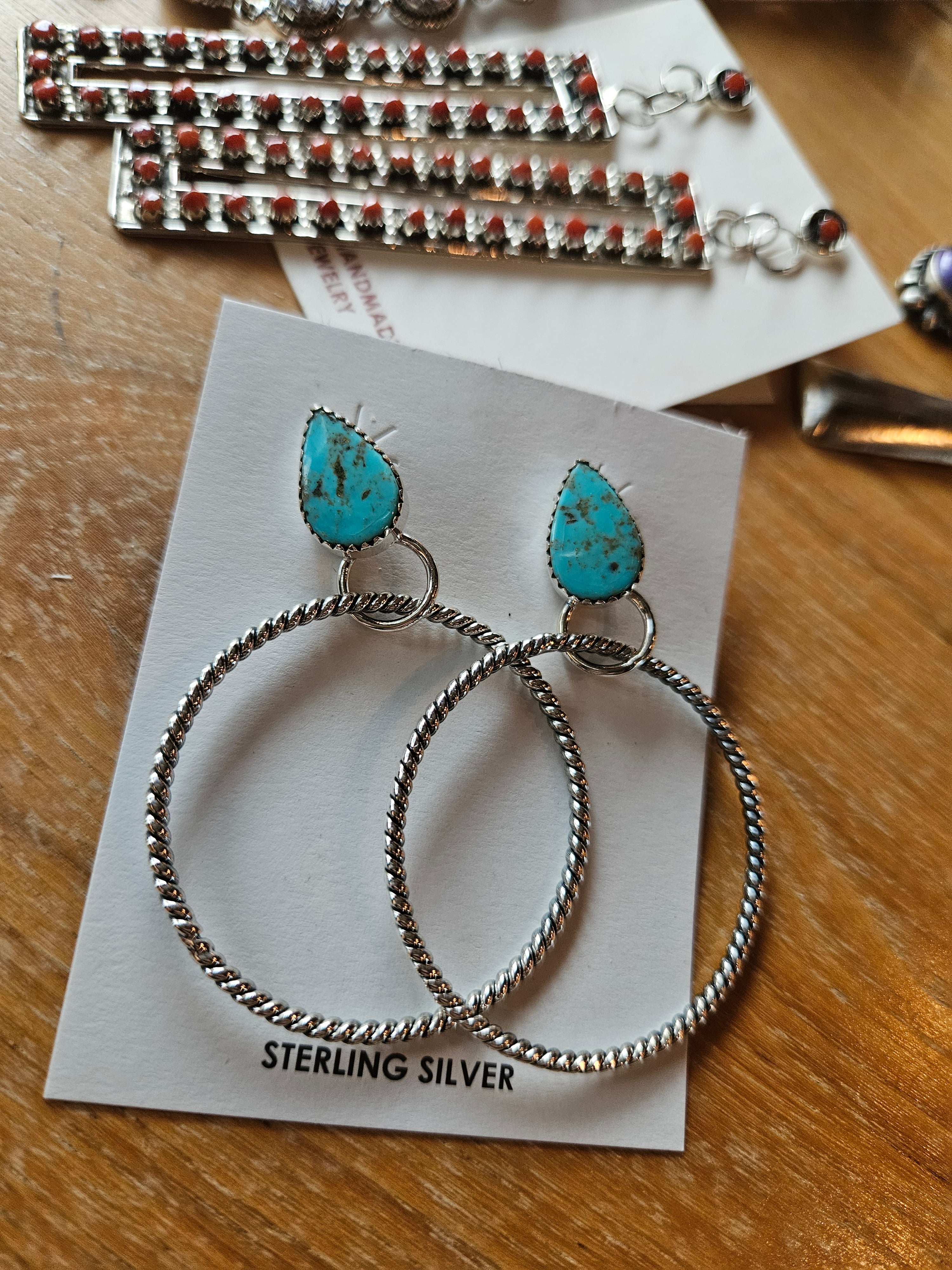 Kingman Turquoise Hoops SALE