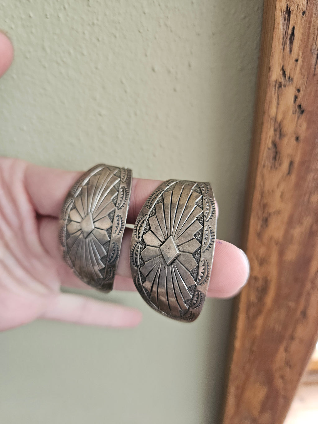 Vintage Sterling Concho Earrings