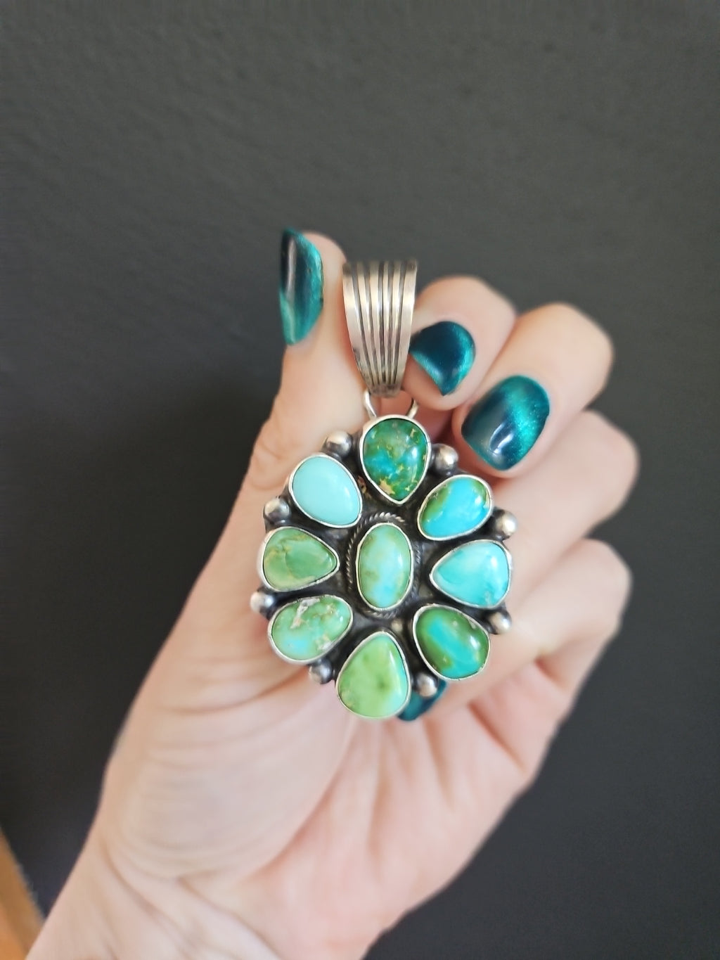 Sonoran Gold Turquoise Cluster Pendant SALE