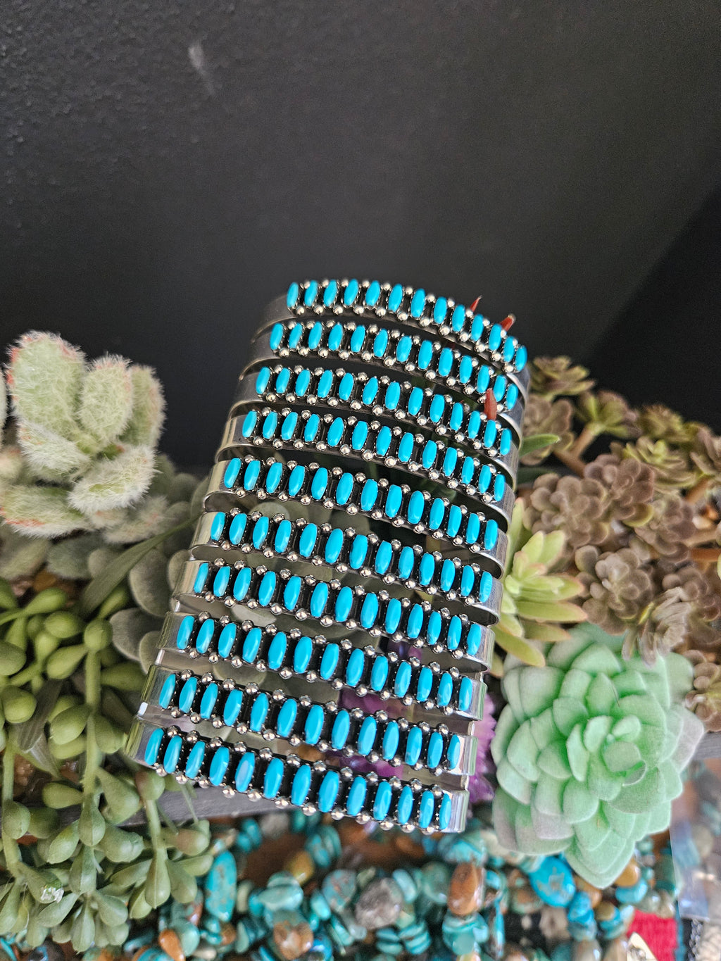 Huge 10 Row Turquoise Statement Cuff SALE
