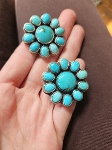Federico Turquoise Statement Cluster Earrings Huge