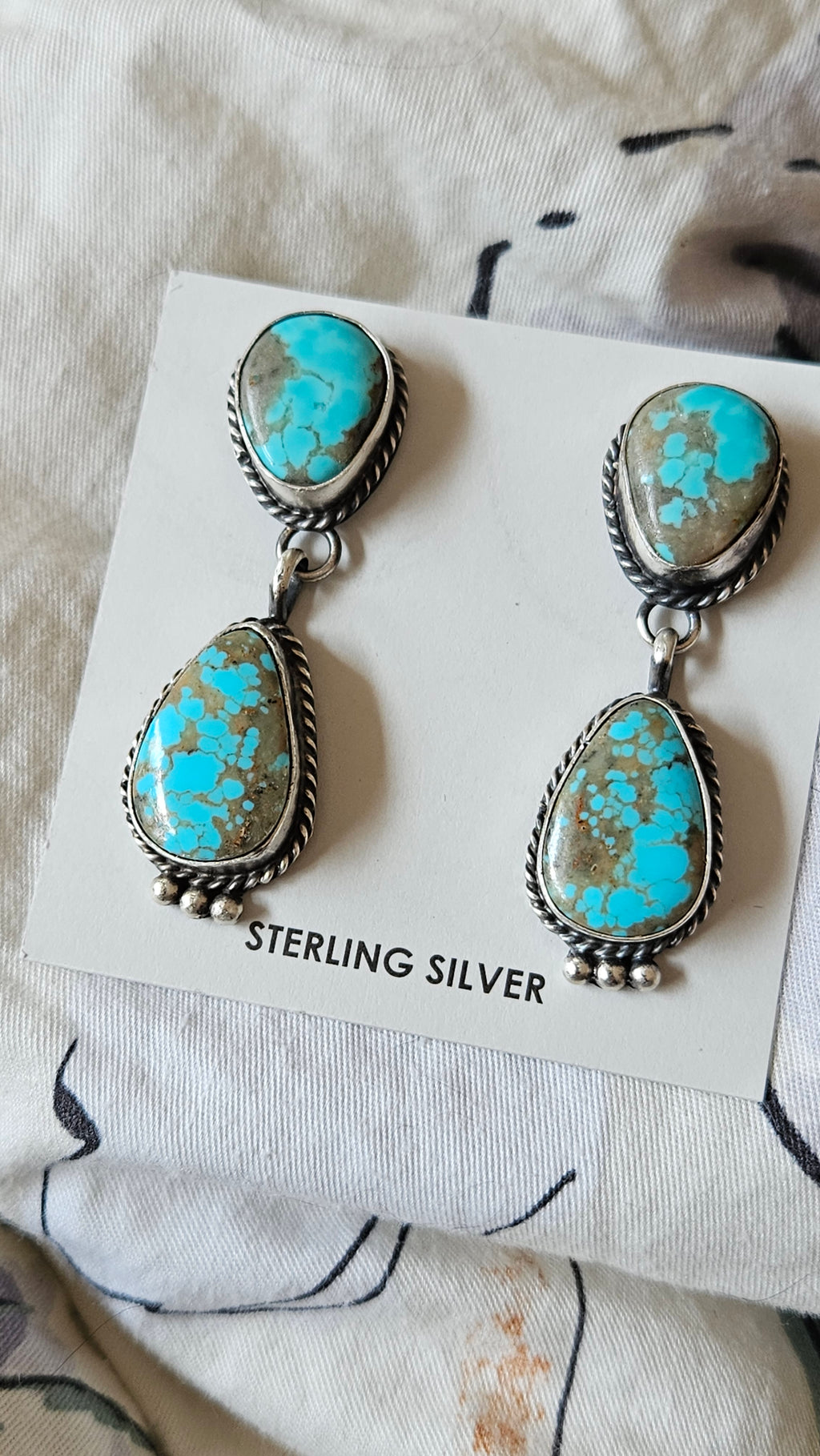 Two Stone Number 8 Turquoise Earrings