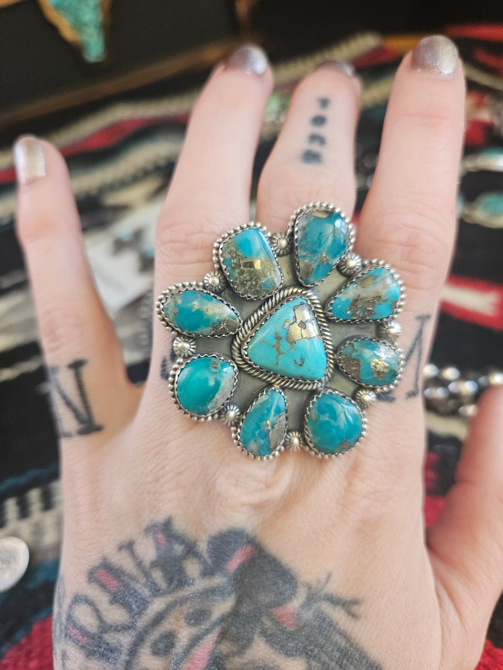 Turquoise Cluster Statement Ring SALE