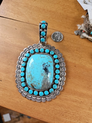 Huge Turquoise Cluster Pendant