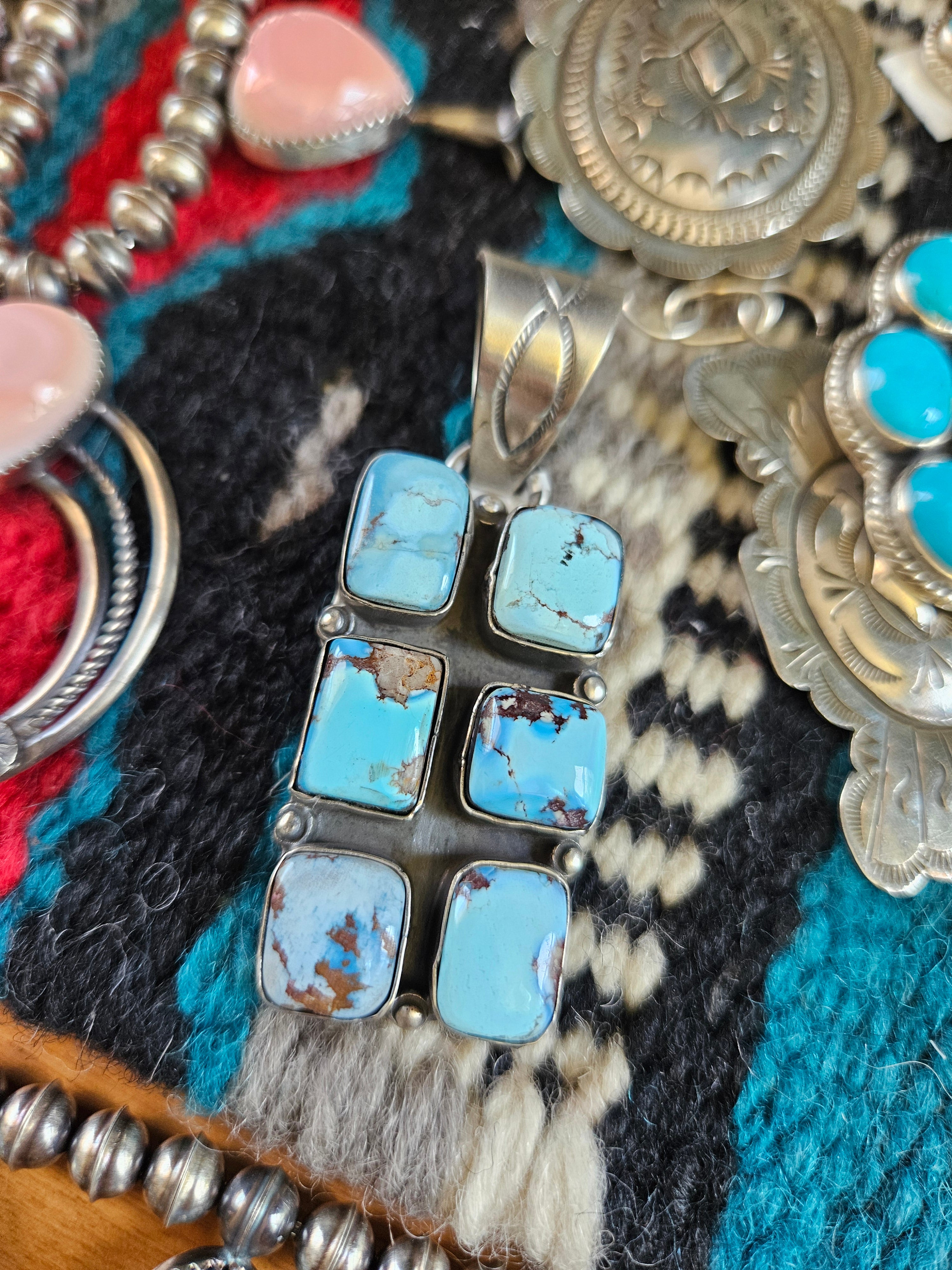 Golden Hills Turquoise Rectangle Pendant