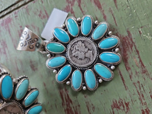 Turquoise Liberty Dime Set