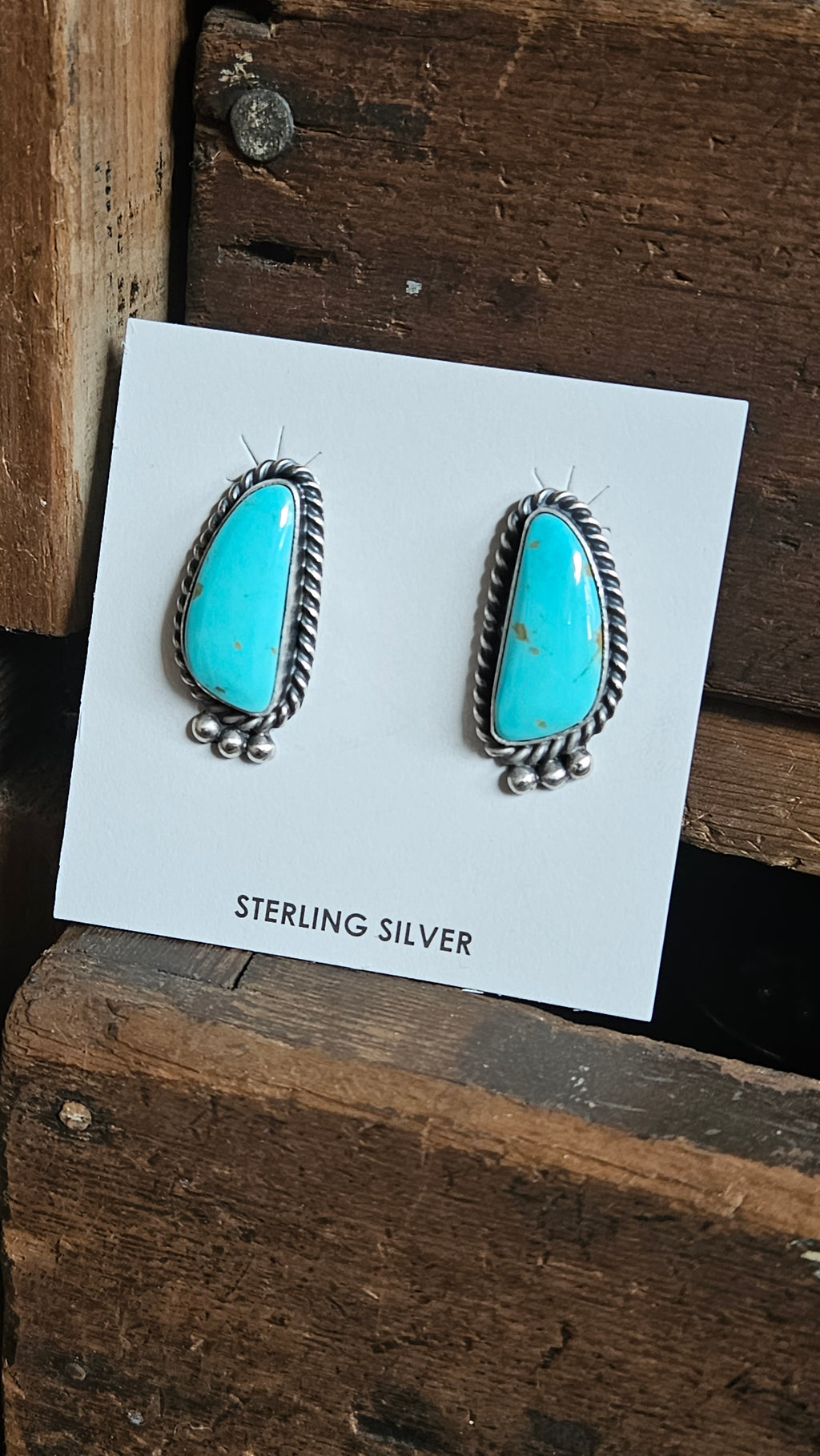 Bright Blue Turquoise Studs