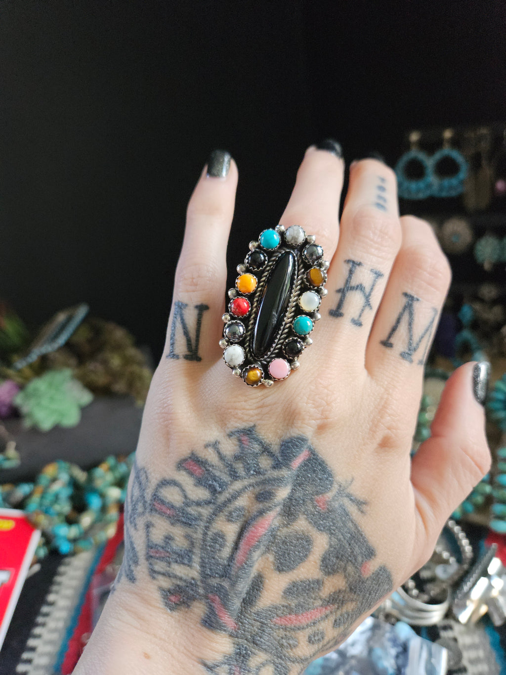 Onyx Rainbow Ring