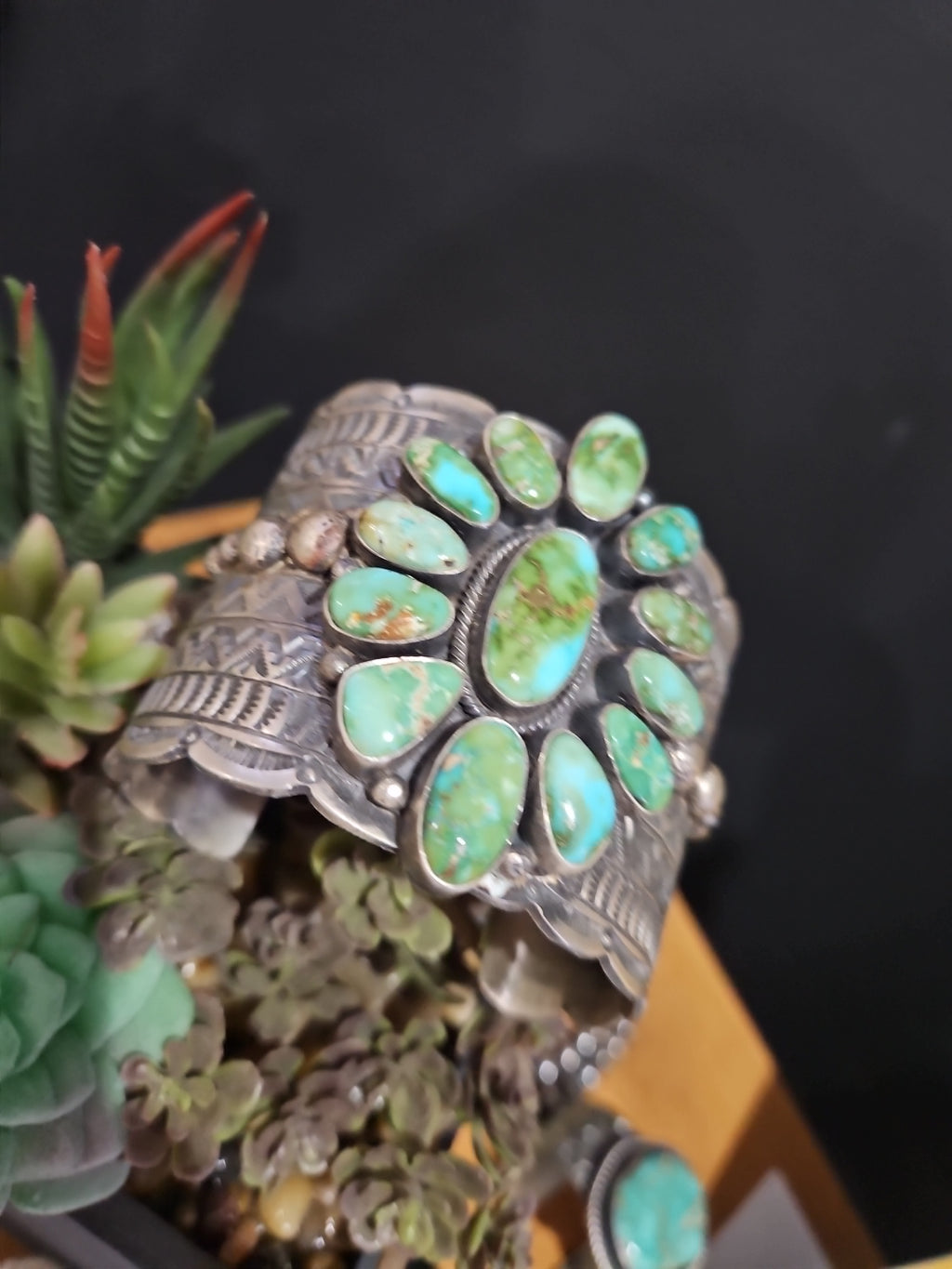 Sonoran Gold Turquoise Cluster Statement Cuff SALE