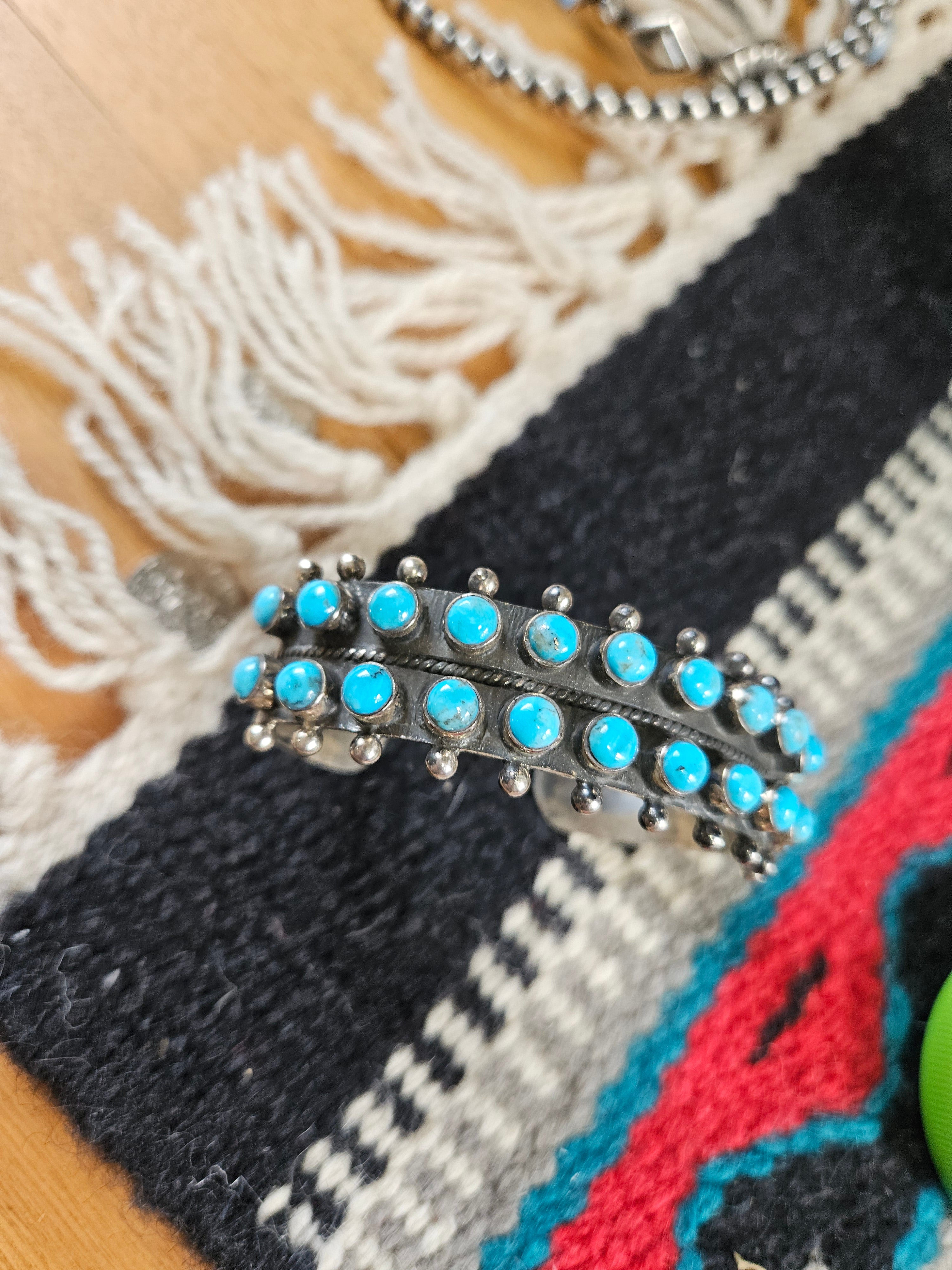 Blue Thick Turquoise Double Snakeeye Cuff SALE