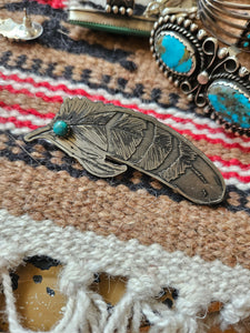 Turquoise Feather Hat Pin