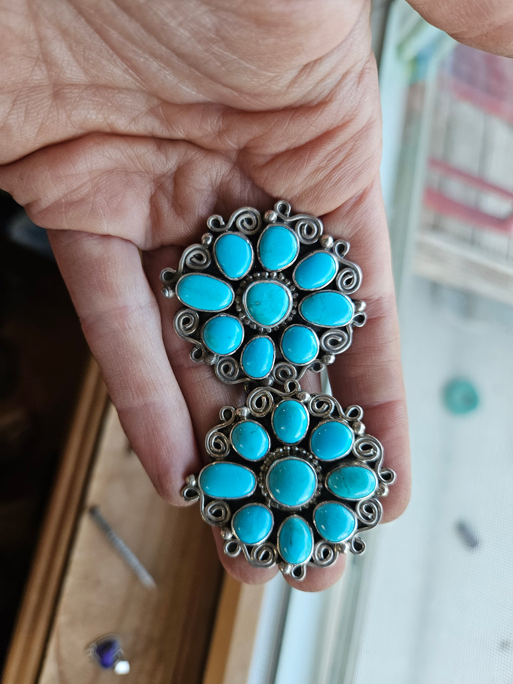 Tonya June Rafael Turquoise Cluster Earrings