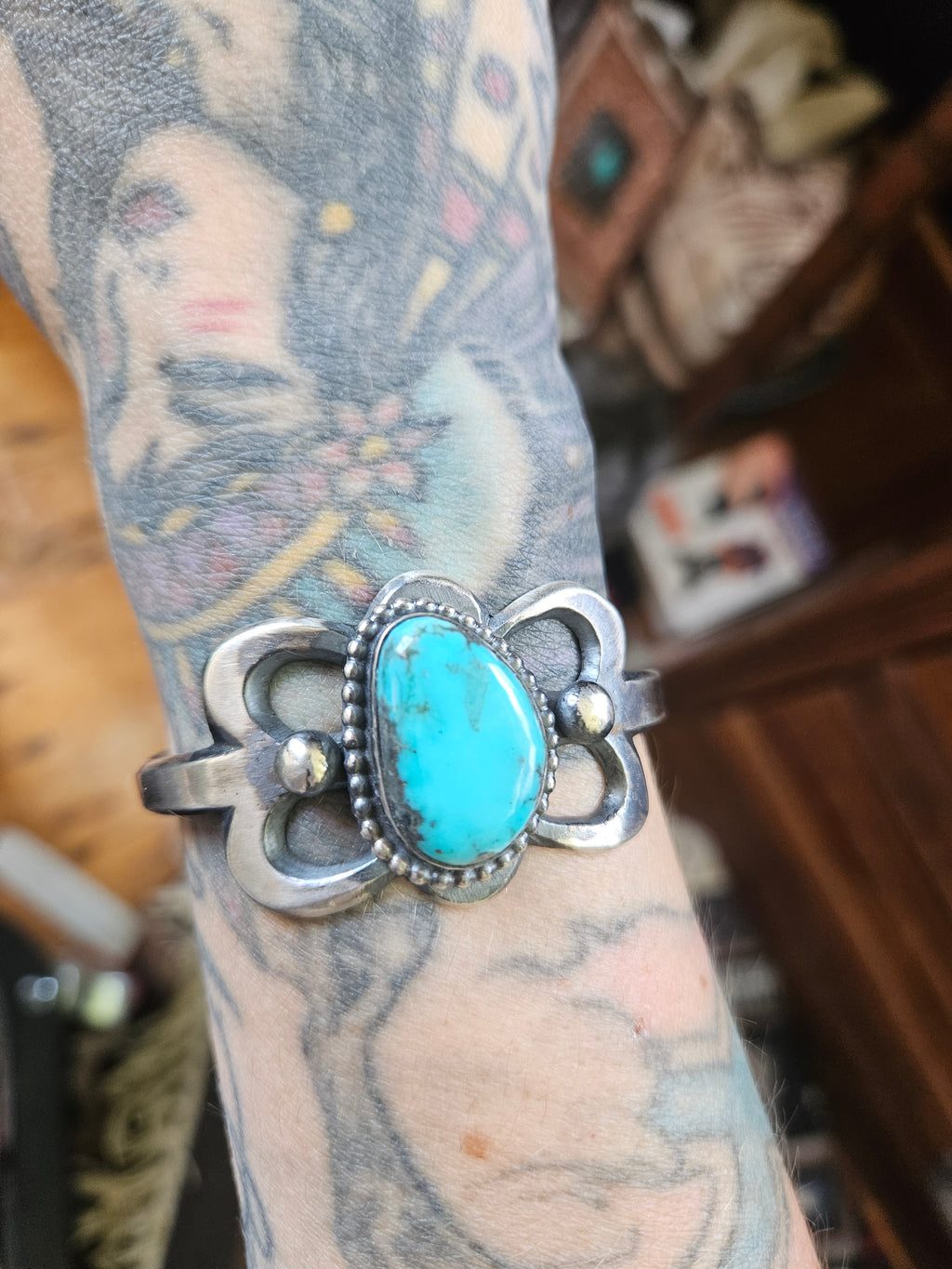 Sandcast Turquoise Chimney Butte Cuff SALE