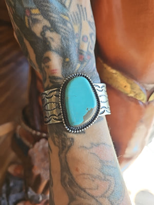 Chimney Butte Number 8 THICK Turquoise Cuff SALE