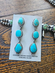 3 Stone Turquoise Earrings