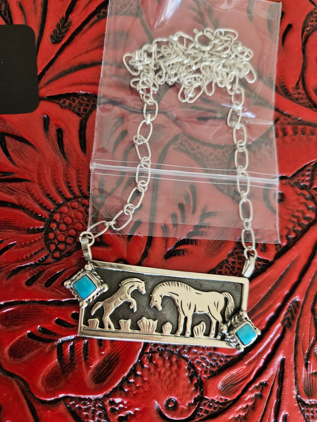 Turquoise Horse Bar Necklace
