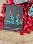 Turquoise and Coral Cactus Earrings
