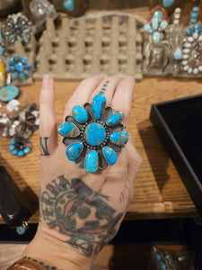 Turquoise Cluster Statement Ring