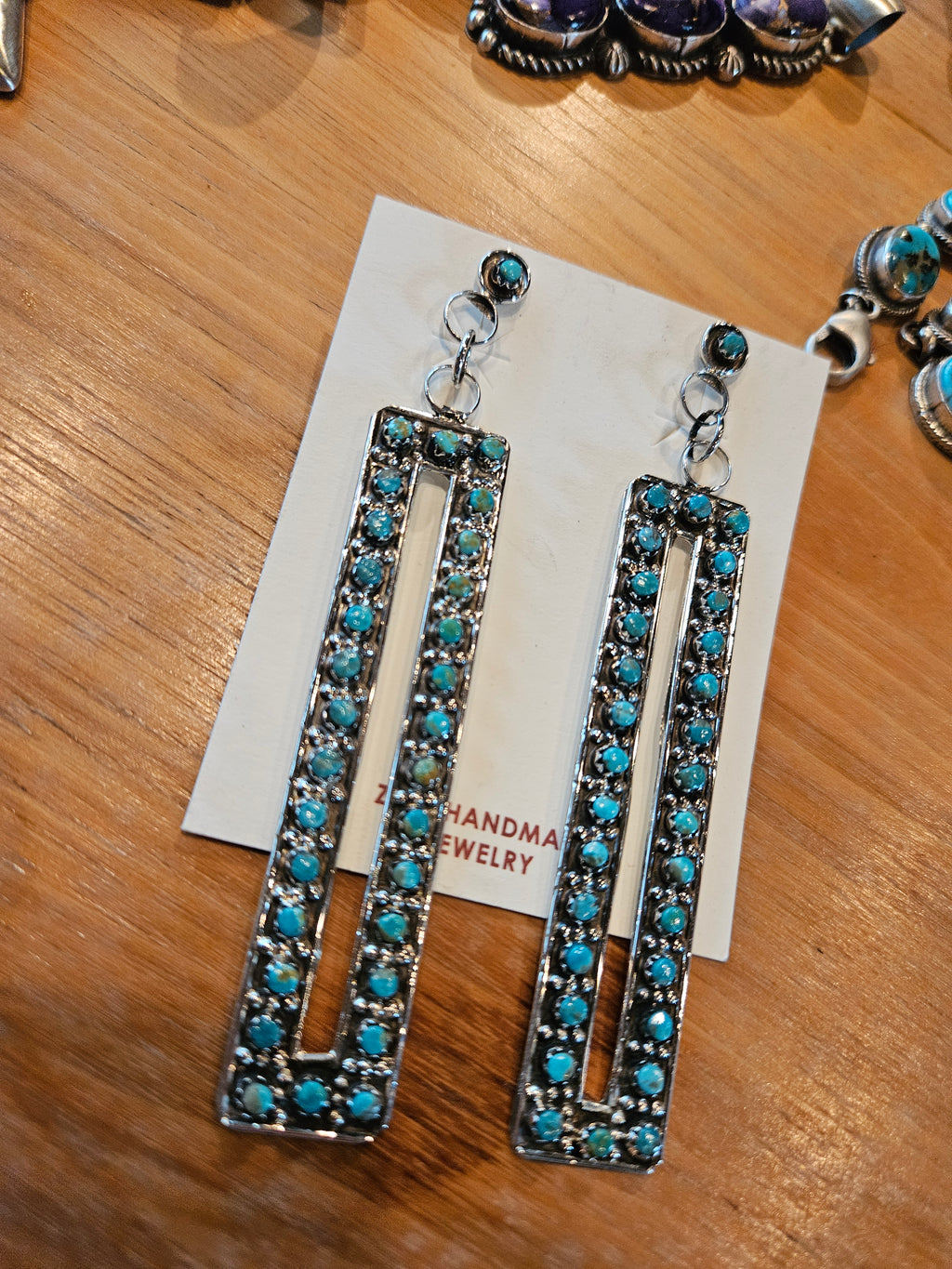 Snakeeye Rectangle Turquoise Earrings