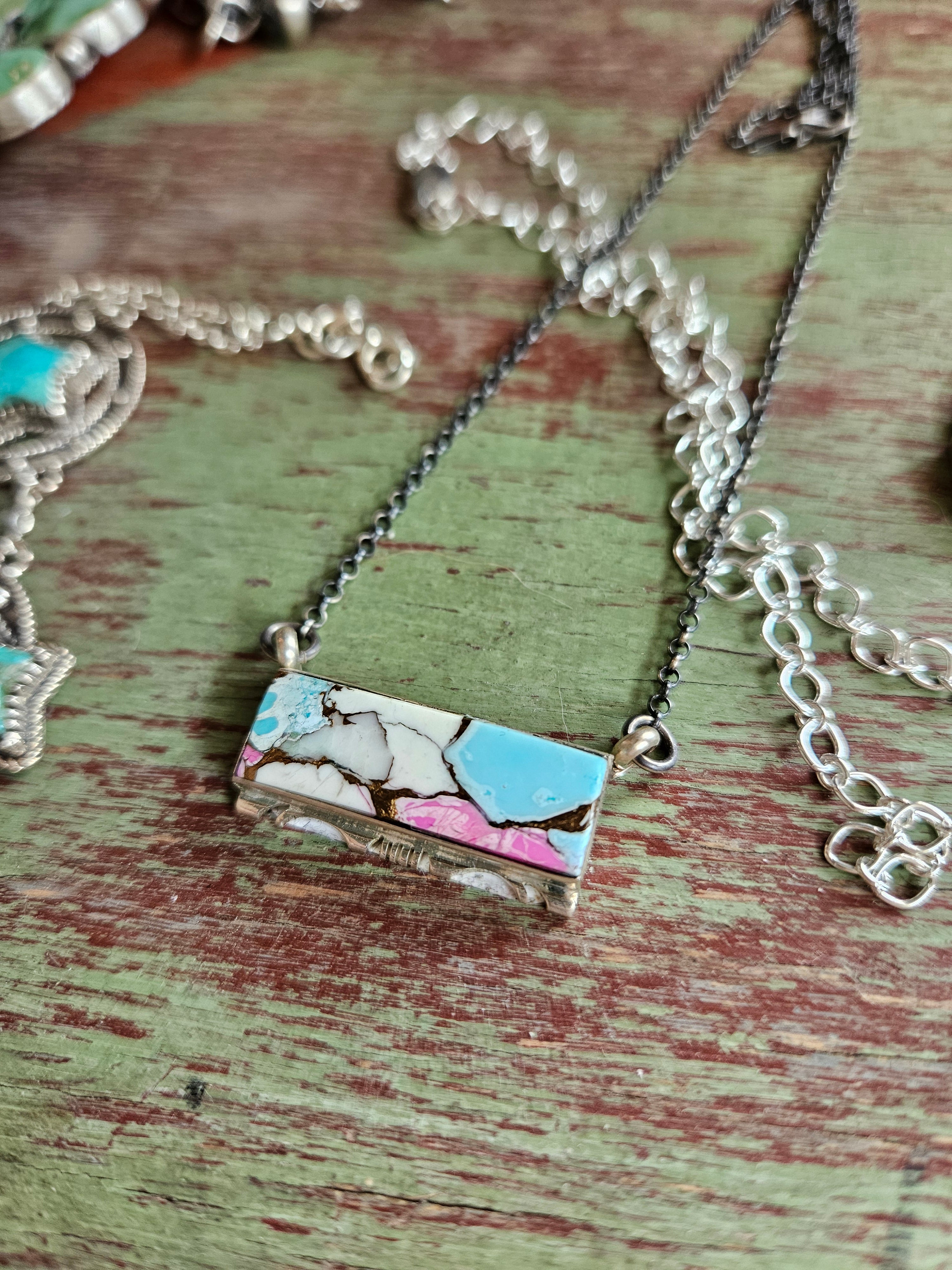 Pink Cotton Candy Bar Necklace SALE