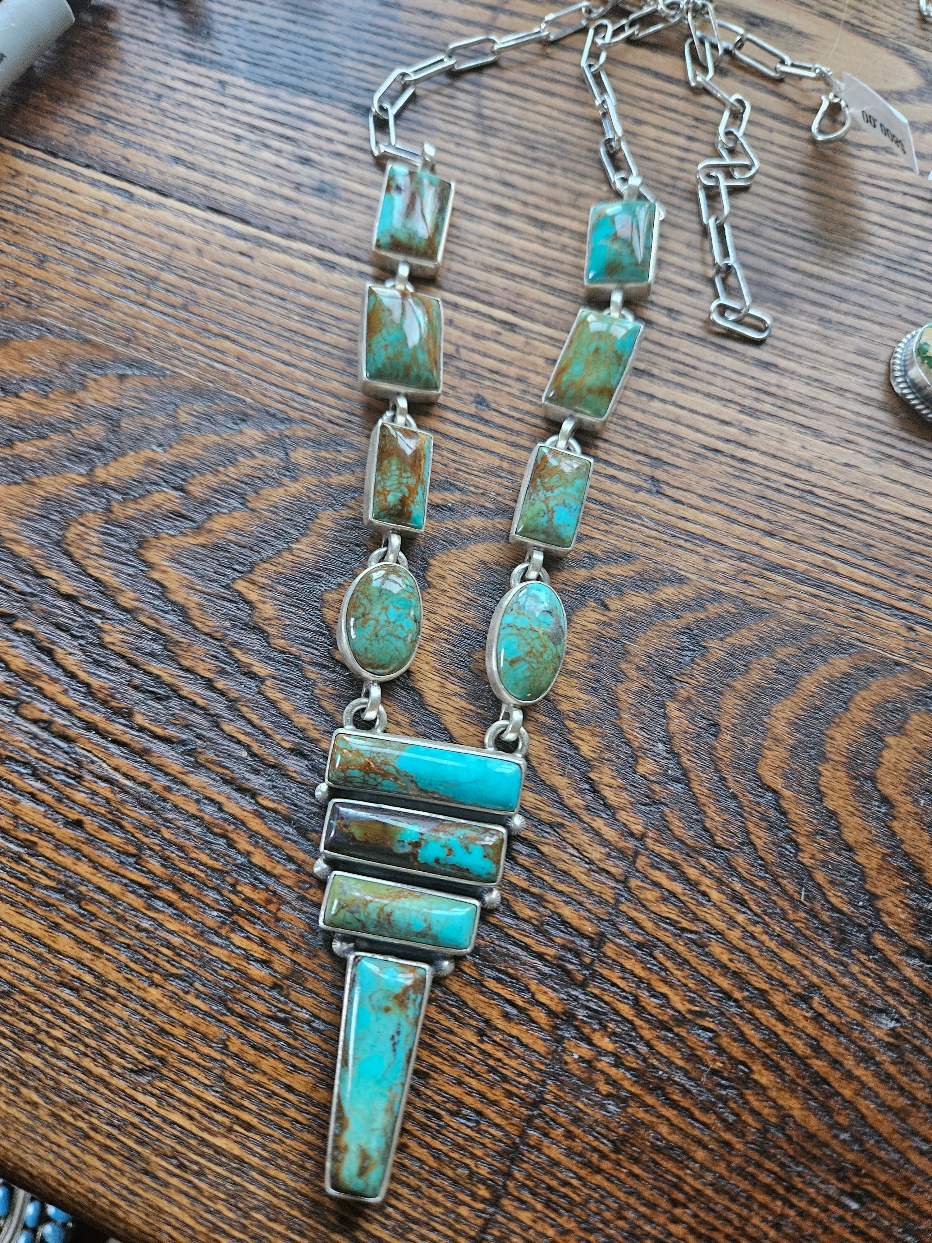 Royston Turquoise Rectangle Lariat Necklace SALE