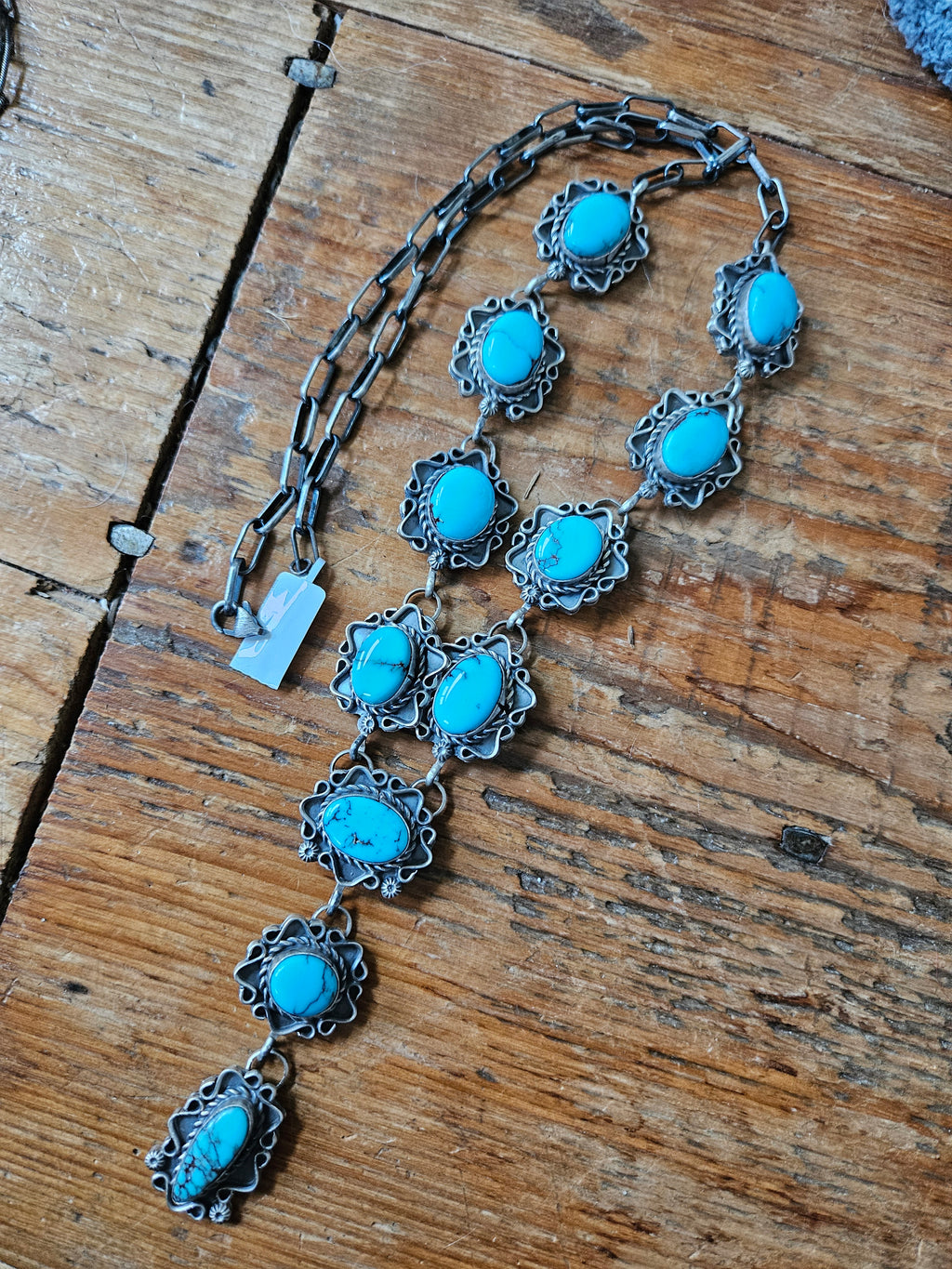 Kingman Turquoise Lariat Necklace SALE