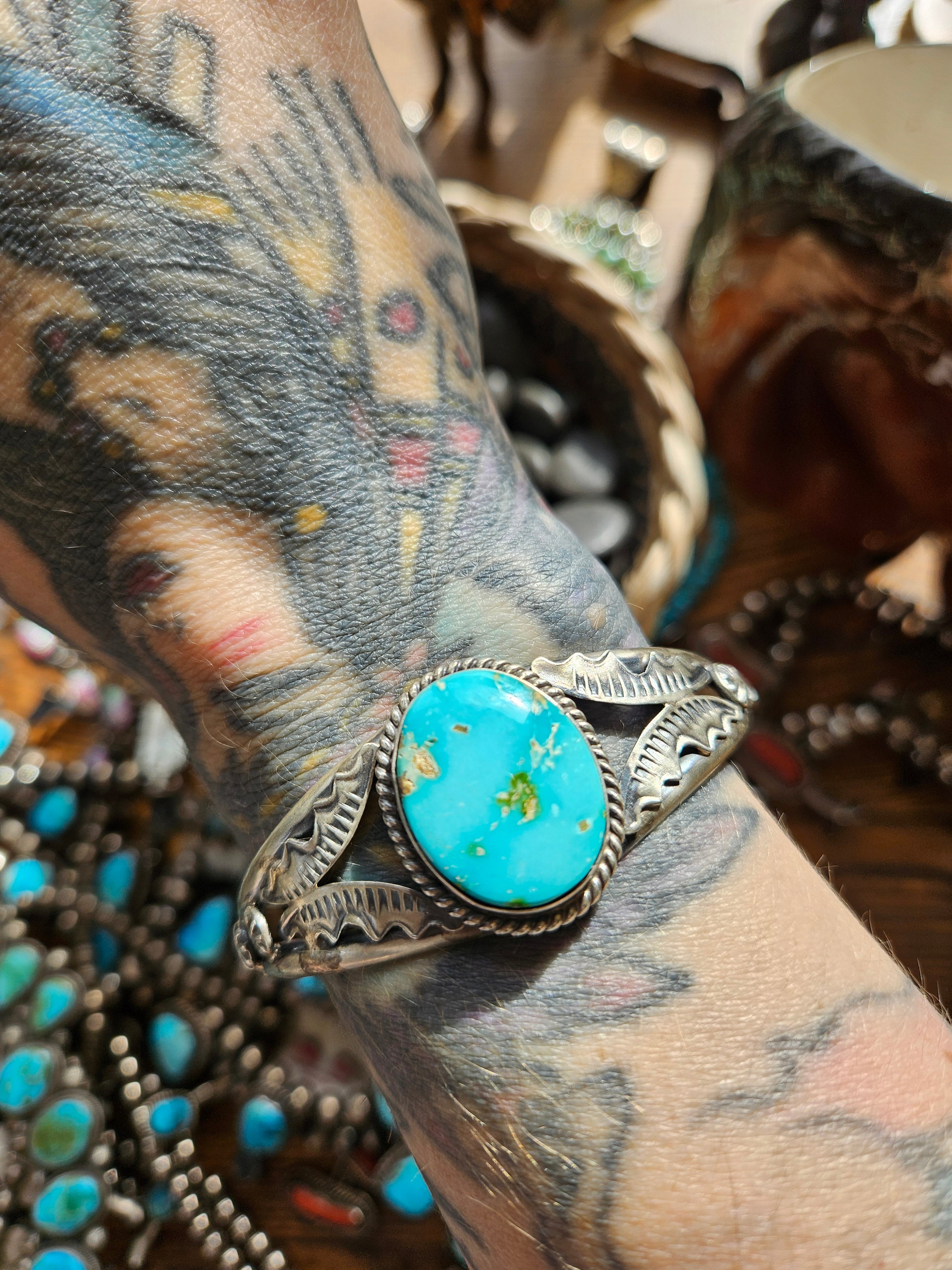 Thick Sonoran Turquoise Cuff