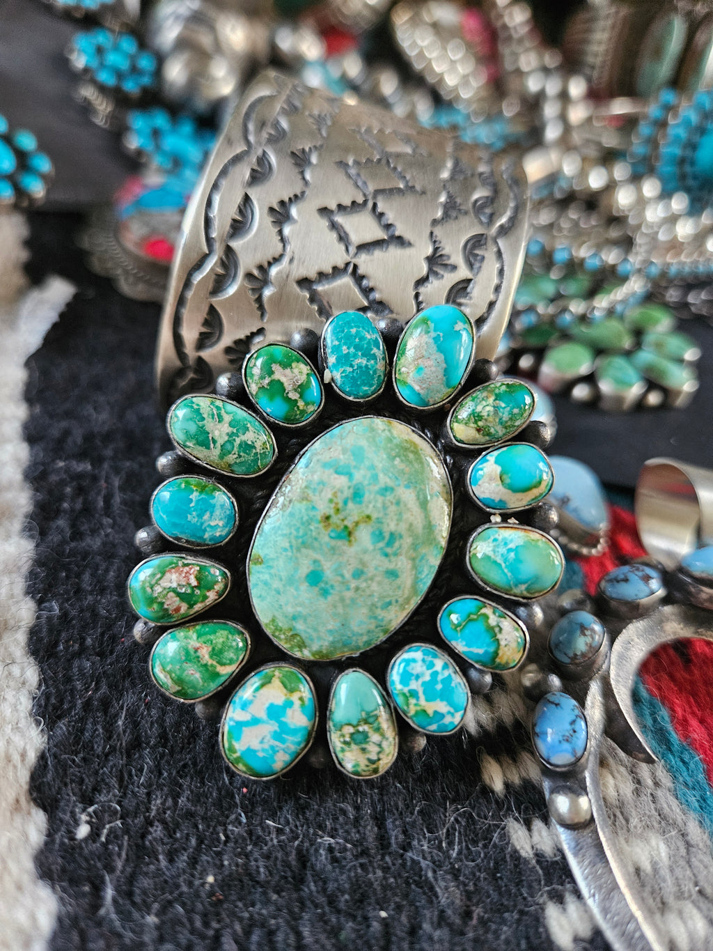 Sonoran Gold Turquoise Cluster Ring SALE