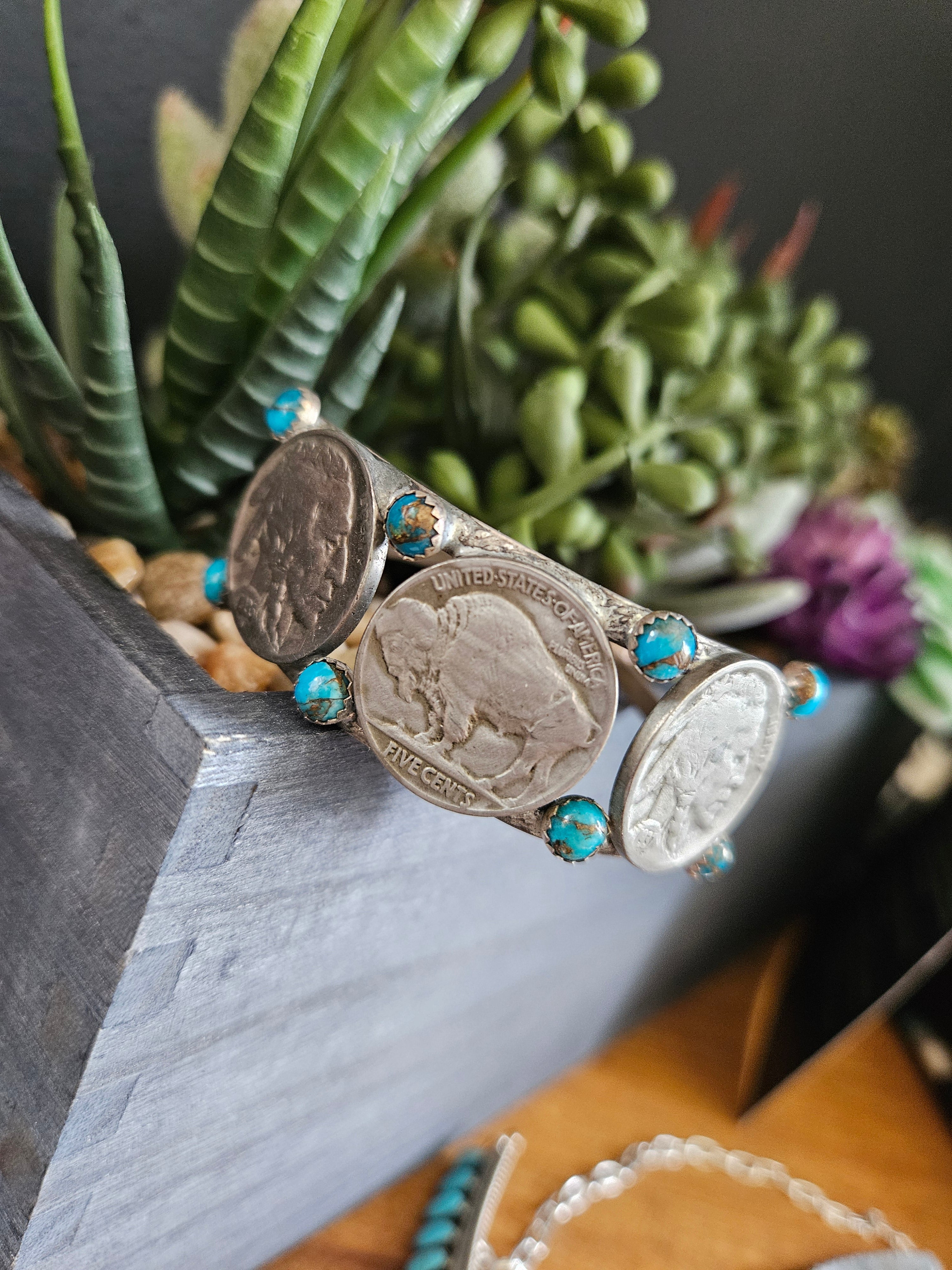 Turquoise Buffalo Nickel Cuff SALE